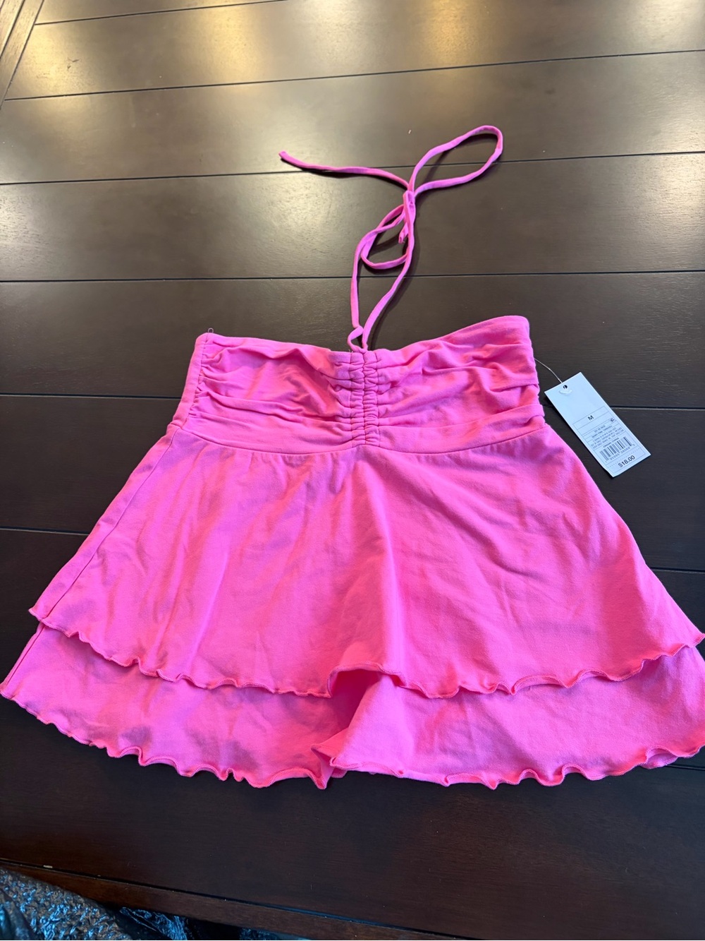 Wild Fable Pink Halter Ruffle Layered Tank Top NWT Size M